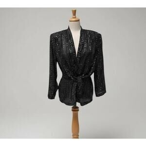 VTG 90s Y2K Petites Top Small Wrap Tie Front Glitter Fairy Whimsigoth Party Glam